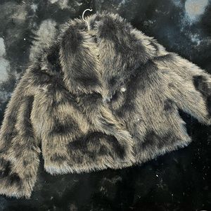 Brand New faux fur black jacket vest S/M